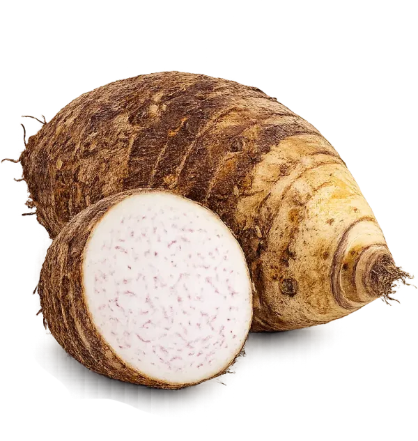 Taro wortel, doorgesneden